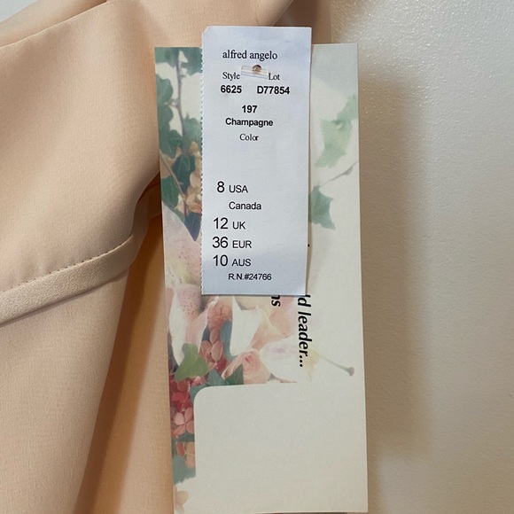 Alfred Angelo Champagne Bridesmaid Dress NWT - Picture 5 of 6